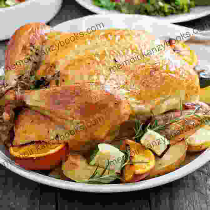 A Delicious Roasted Chicken Dish With Fresh Herbs And Vegetables Around It. Chicken Recipes: 100 Delicious Chicken Recipes In The World Collected By Popular Chef