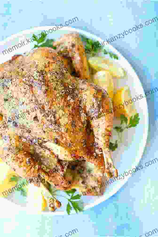 A Golden Brown Roasted Chicken On A Bed Of Roasted Vegetables, With A Lemon Wedge And Fresh Herbs Slow Fires: Mastering New Ways To Braise Roast And Grill: A Cookbook