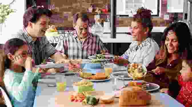 A Happy And Healthy Family Gathered Around A Table, Enjoying A Nutritious Mexican American Meal Together. Deleites De La Cocina Mexicana: Healthy Mexican American Cooking