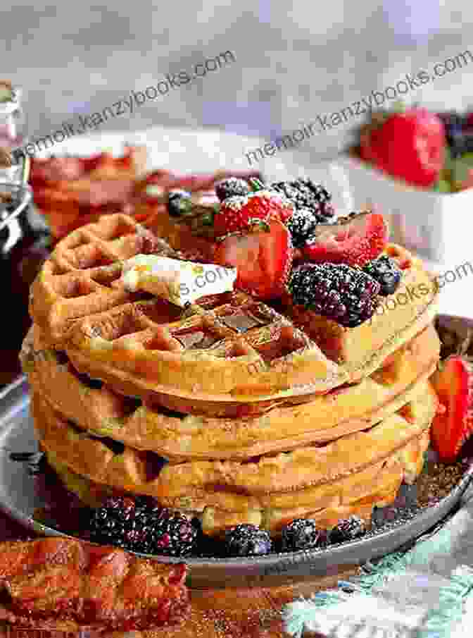 A Happy Person Enjoying A Stack Of Waffles With Syrup And Fruit Wicked Good Waffles: Insanely Delicious Quick And Easy Waffle Recipes (Easy Baking Cookbook 8)