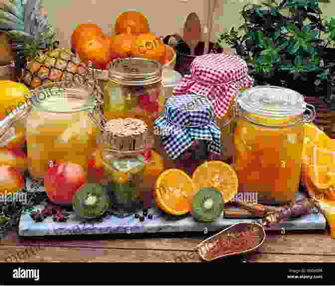 A Photo Of A Table Full Of Preserved Fruits And Vegetables, Including Jars Of Canned Peaches, Tomatoes, And Green Beans, And Bags Of Frozen Corn And Peas. Preparing Your Southern Bounty: Explore The Diverse Fruit And Nut Bearing Plants