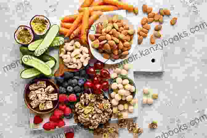 A Table Filled With Fresh Fruits, Vegetables, Nuts, And Seeds, Representing The Importance Of Nutrients For Mental Health How To Use Herbs Nutrients Yoga In Mental Health