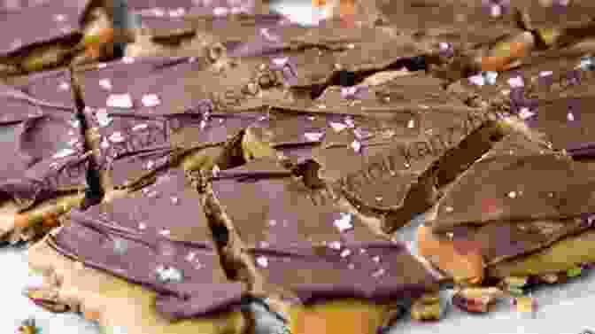 A Tray Of Golden Brown Toffees, Scattered With Chopped Nuts. Celebrate Christmas: 75 Sweet Treats Recipes For The Holidays Fudges Toffees Brittles Caramels Nougats Candies Truffles Candied Nuts Barks Sweet Baking Christmas Dessert Cookbooks 4)