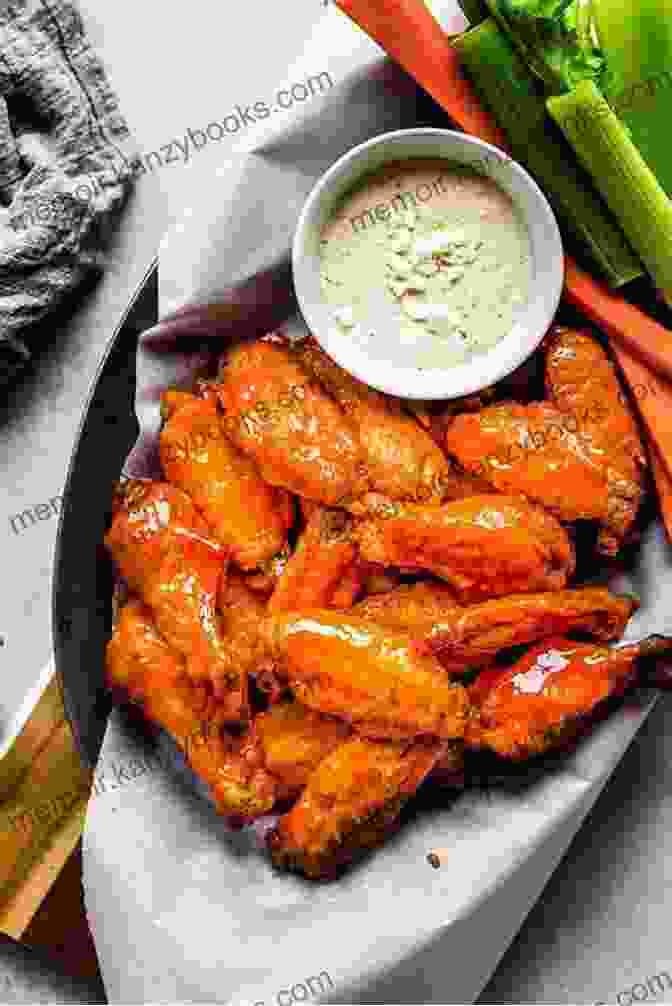 Crispy Buffalo Chicken Wings Air Fried To Perfection, Served With A Side Of Blue Cheese Dressing For Dipping. AIR FRYER COOKBOOK FOR BEGINNERS: EASY 40+ AIR FRYER RECIPES