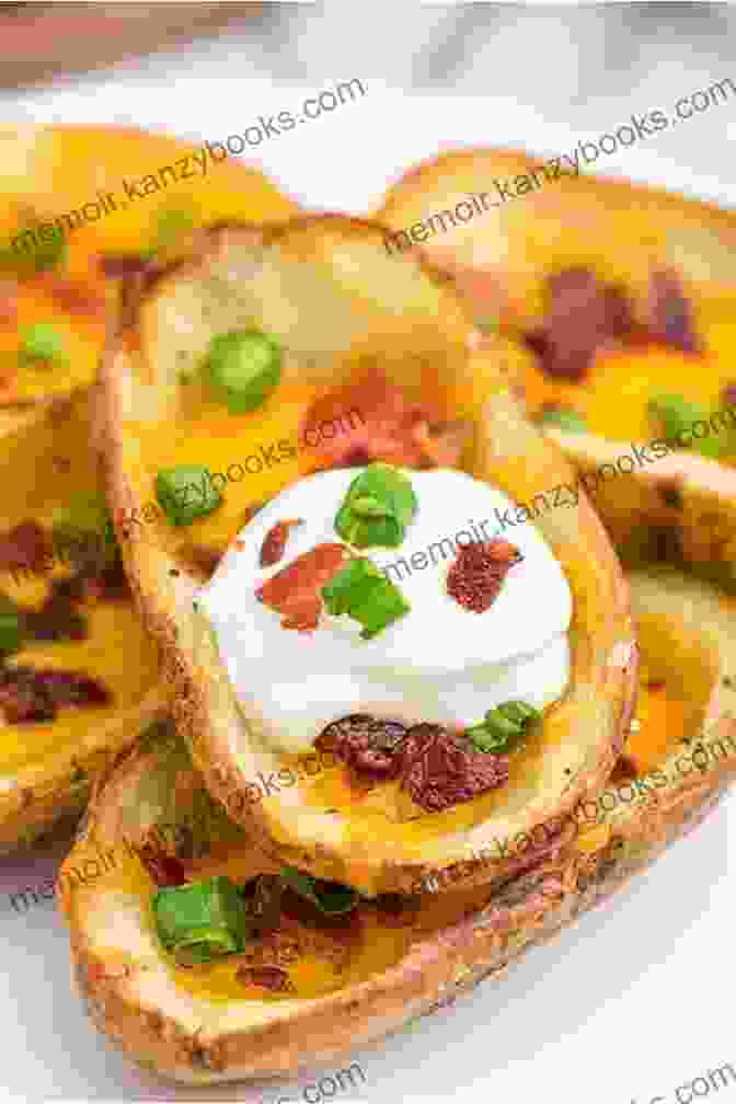 Crispy Potato Skins Filled With Melted Cheese, Bacon, And Scallions, Air Fried To Perfection. AIR FRYER COOKBOOK FOR BEGINNERS: EASY 40+ AIR FRYER RECIPES