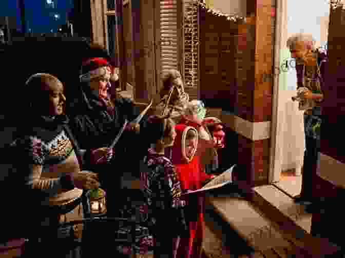 Family Caroling Outside A Decorated House Homemade Christmas Tawra J Kellam