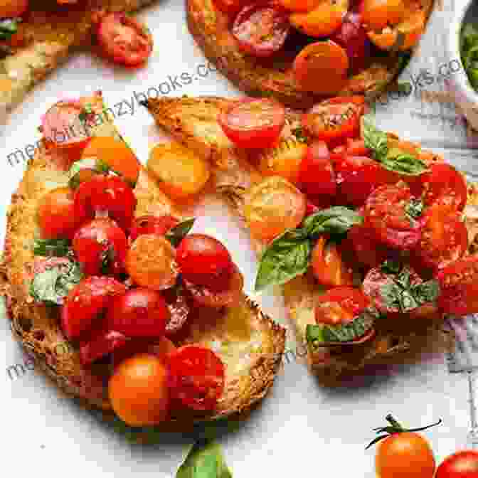 Golden Bruschetta Topped With Flavorful Roasted Tomatoes, Aromatic Garlic, And Fresh Herbs Gale Gand S Brunch : 100 Fantastic Recipes For The Weekend S Best Meal: A Cookbook