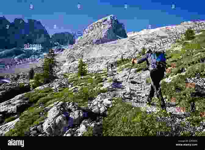 Hikers Ascending A Mountain Path In The Dolomites Trekking In The Alps (Mountain Walking)