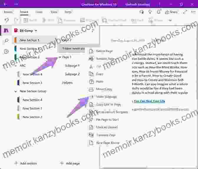 Image Of OneNote Hierarchies And Subpages ONENOTE FOR BEGINNERS 2024: AN IN DEPTH GUIDE ON HOW TO USE ONENOTE