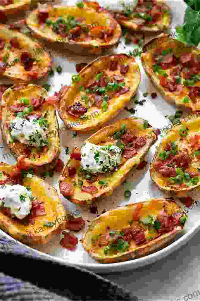 Potato Skins Platter Served With Dips And Garnishes Gotta Have It Quick Easy To Make 37 Tempting Potato Skin Recipes